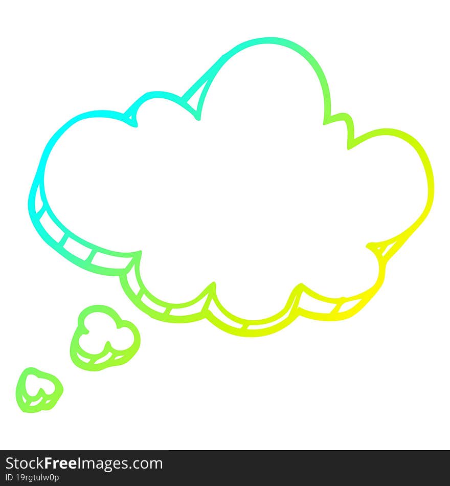 cold gradient line drawing cartoon expression bubble