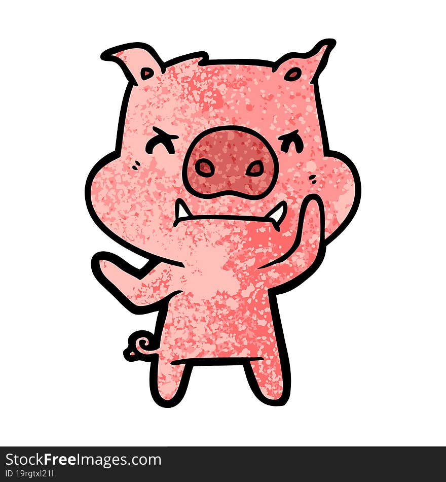 angry cartoon pig. angry cartoon pig