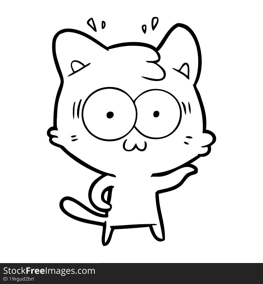 cartoon surprised cat. cartoon surprised cat