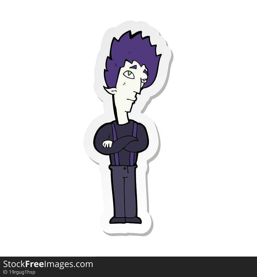 sticker of a cartoon vampire