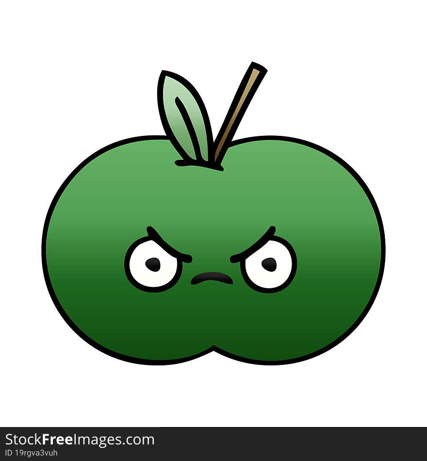 gradient shaded cartoon juicy apple