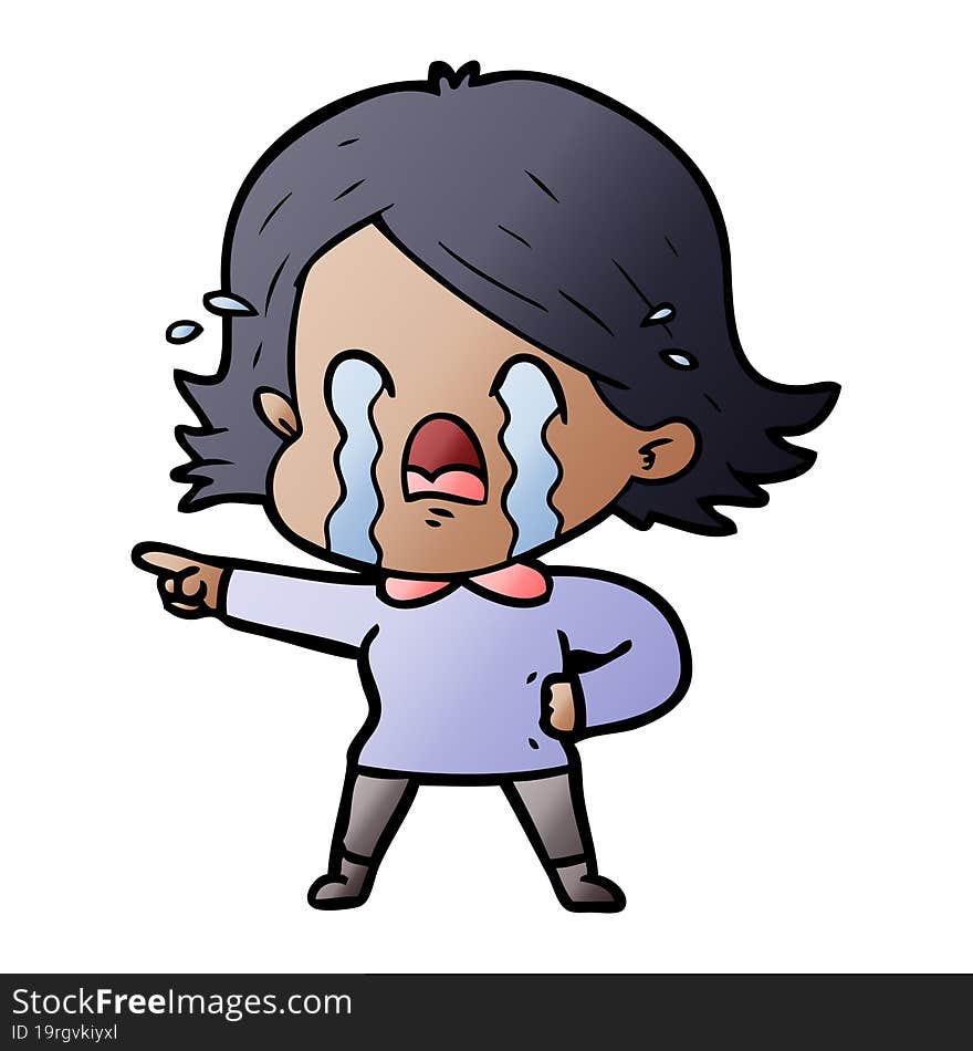 cartoon woman crying. cartoon woman crying