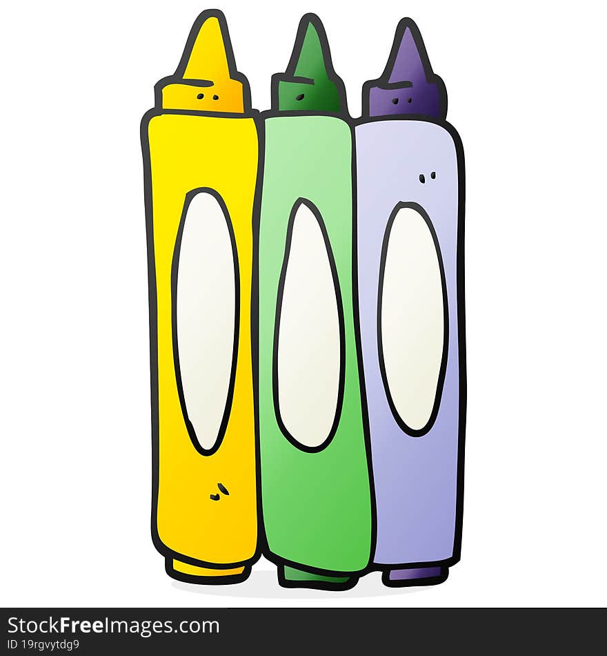 freehand drawn cartoon crayons