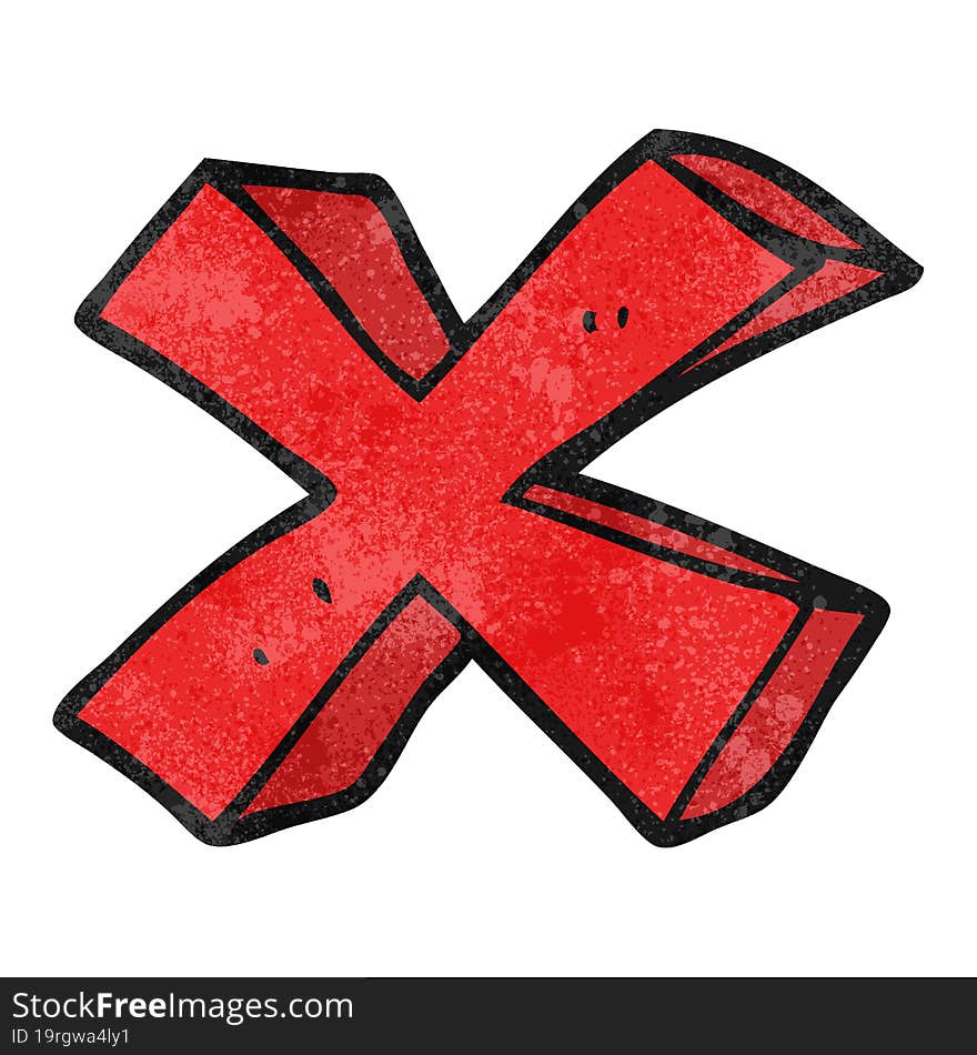 textured cartoon negative x symbol