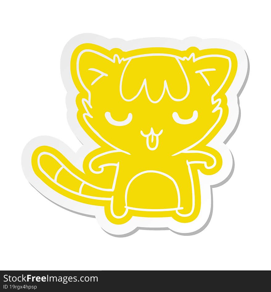 cartoon sticker of a kawaii cute racoon