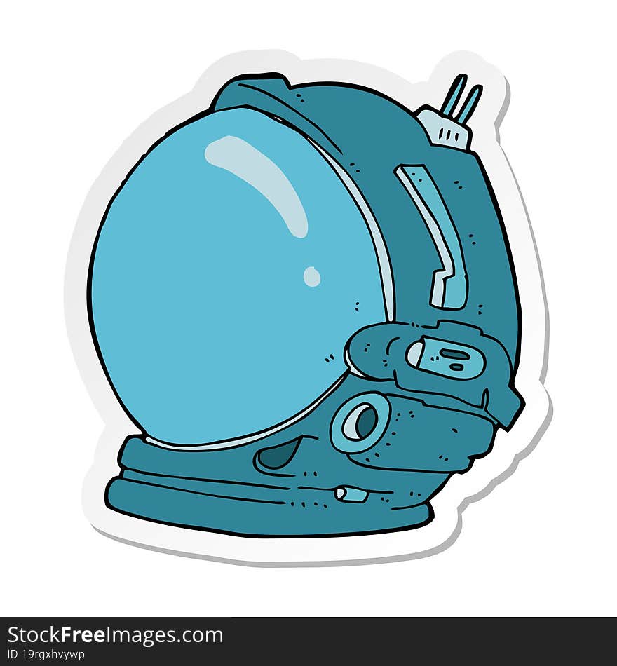 sticker of a cartoon astronaut helmet