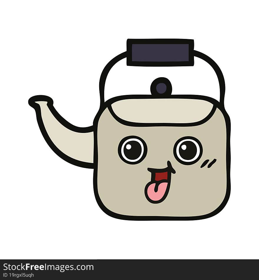 cute cartoon of a kettle. cute cartoon of a kettle