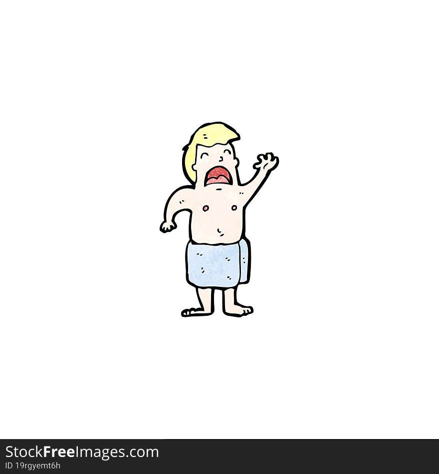 cartoon man in towel