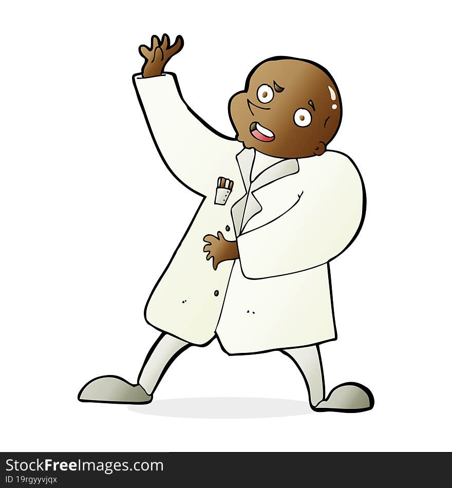 cartoon mad scientist