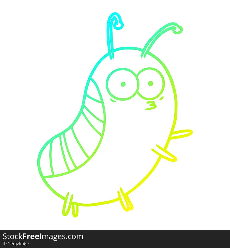 cold gradient line drawing funny cartoon beetle