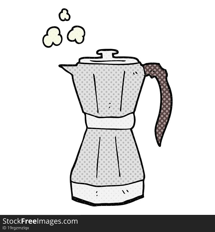 freehand drawn cartoon stovetop espresso maker