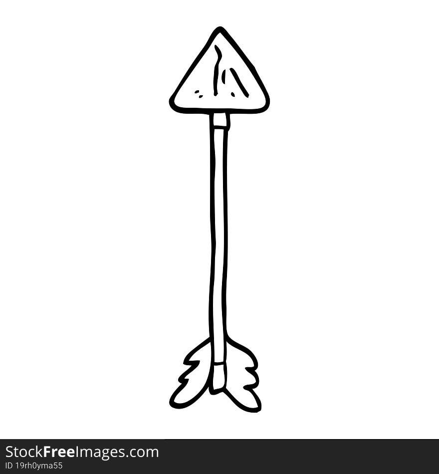 Line Drawing Cartoon Straight Arrow