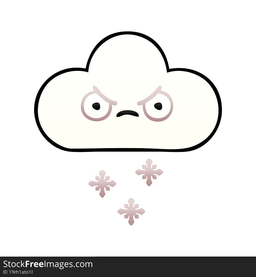 gradient shaded cartoon snow cloud