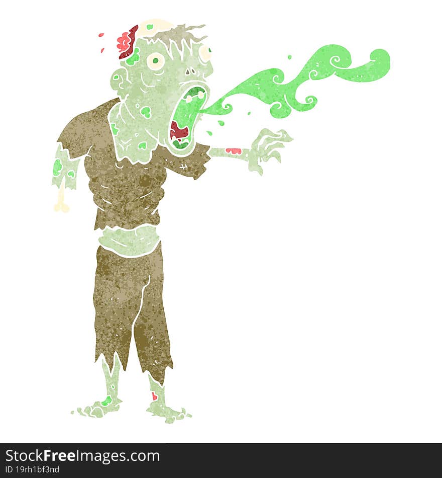 retro cartoon gross zombie