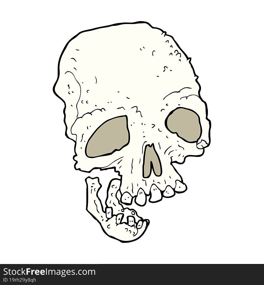 Cartoon Ancient Spooky Skull