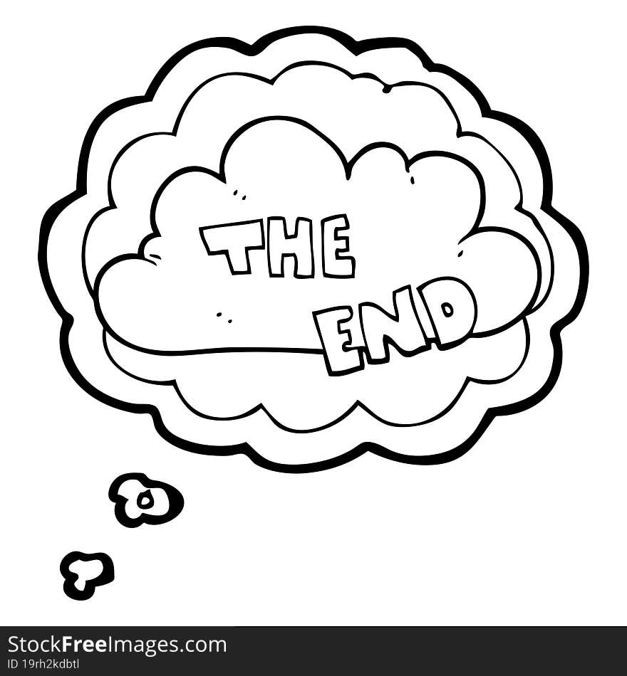 thought bubble cartoon The End symbol