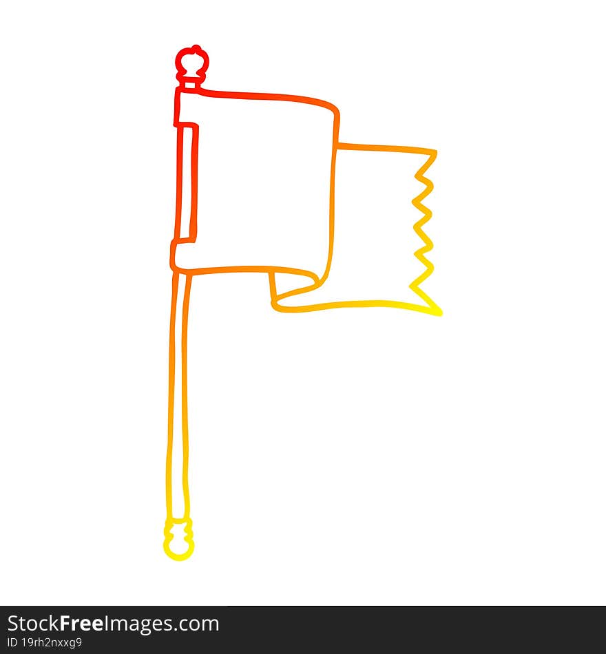 warm gradient line drawing cartoon waving flag