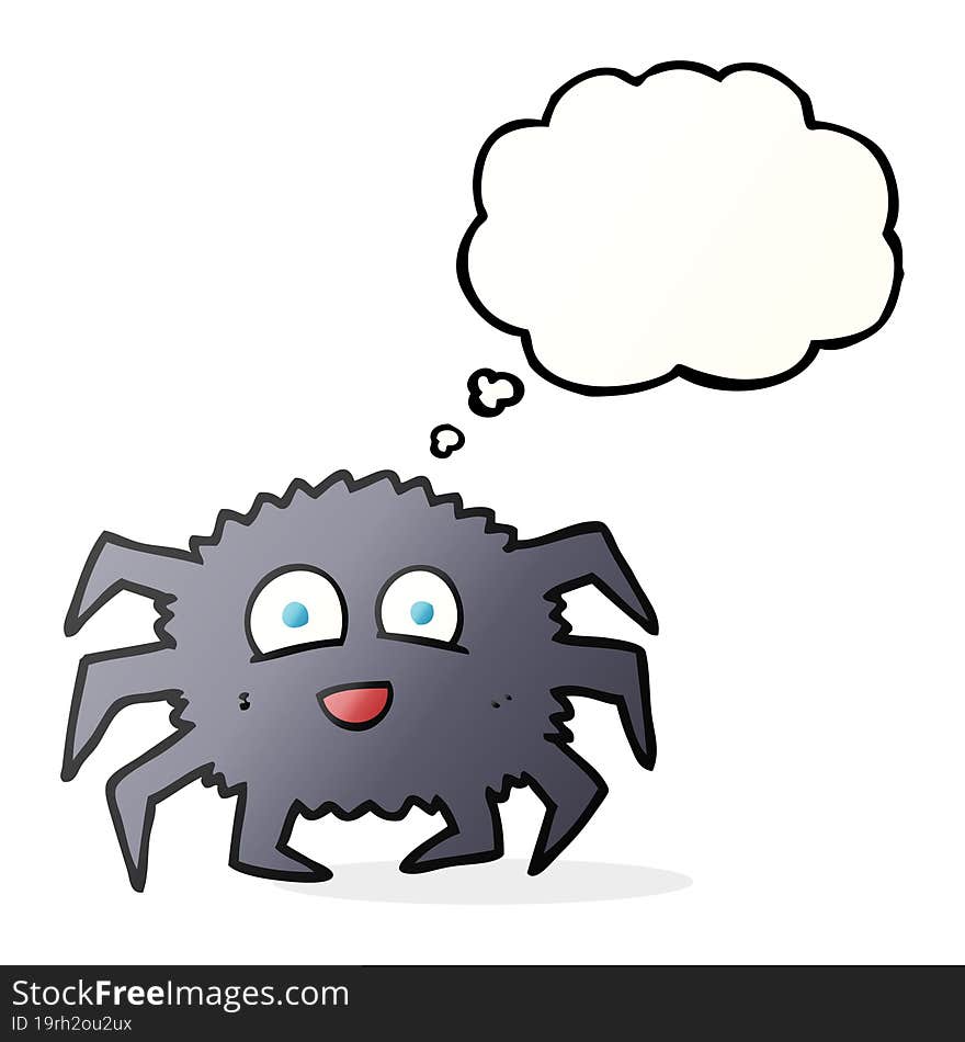 freehand drawn thought bubble cartoon spider