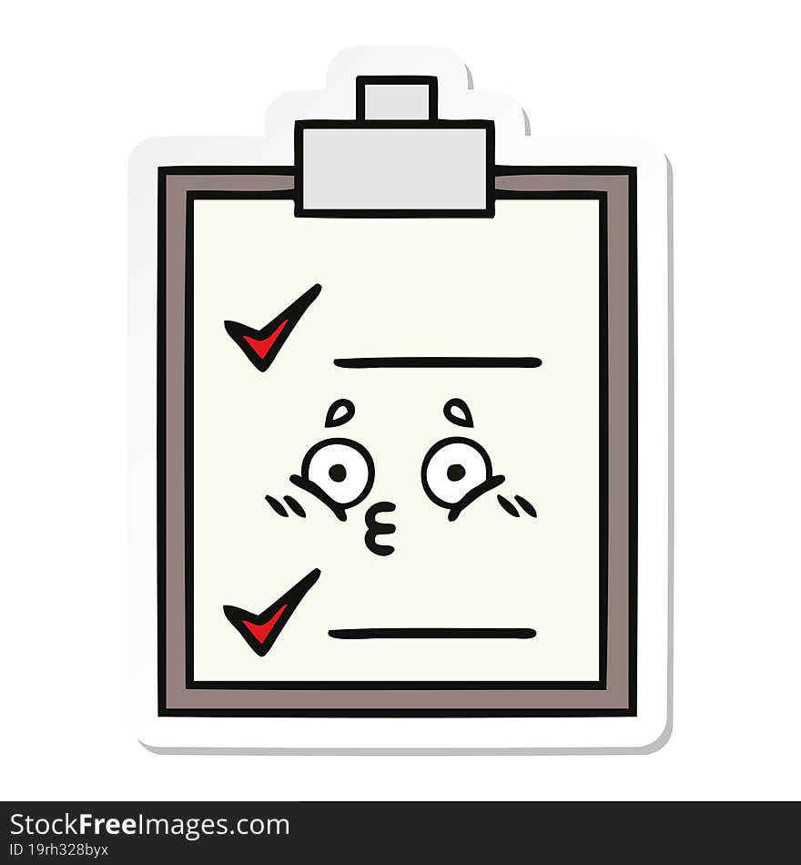 Sticker Of A Cute Cartoon Check List