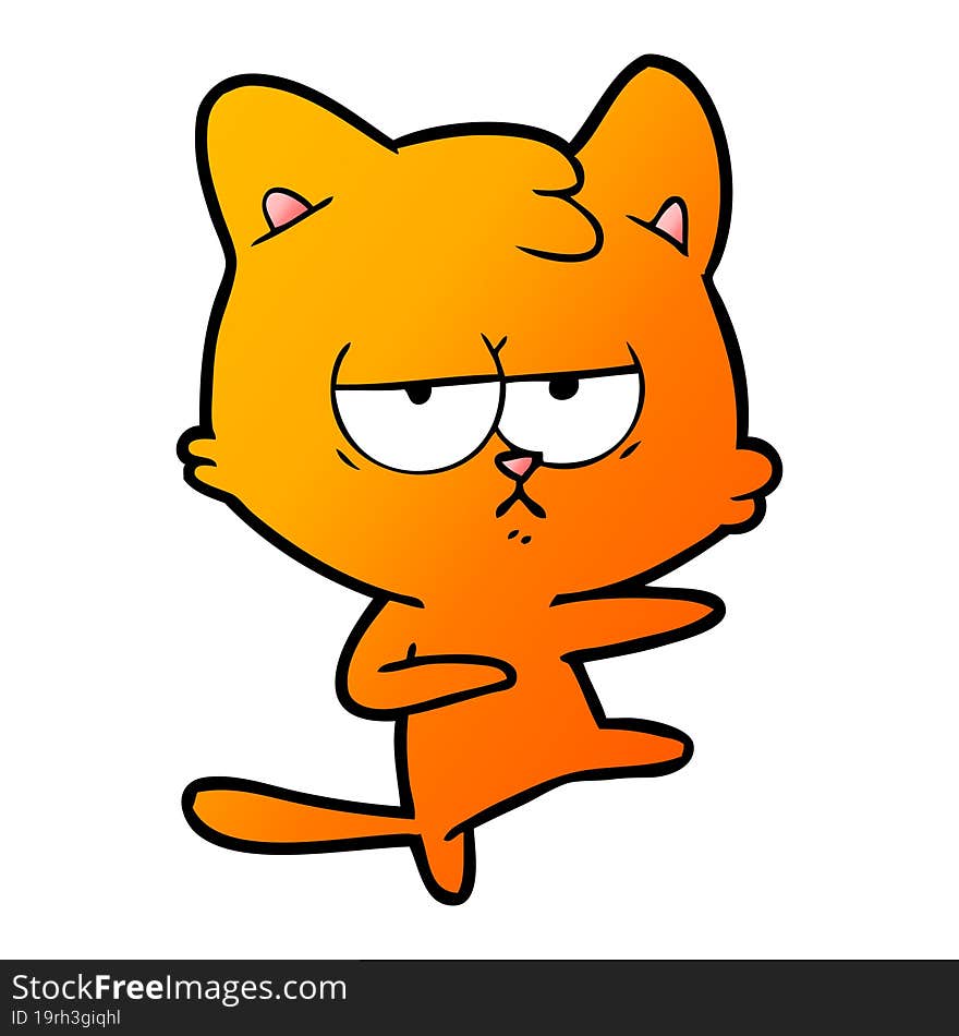 bored cartoon cat. bored cartoon cat