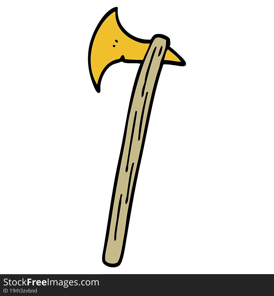 cartoon doodle golden large axe