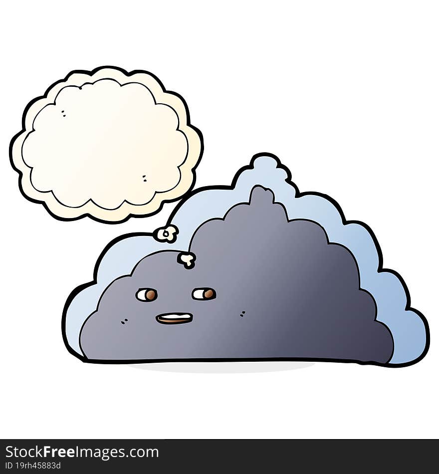 cartoon cloud with thought bubble