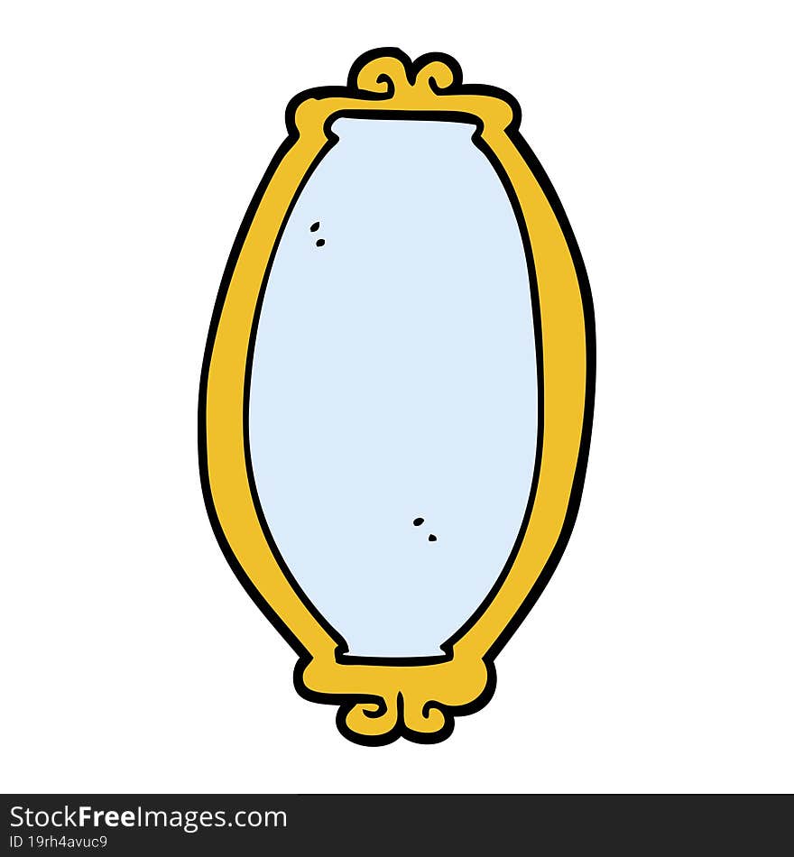 hand drawn doodle style cartoon mirror