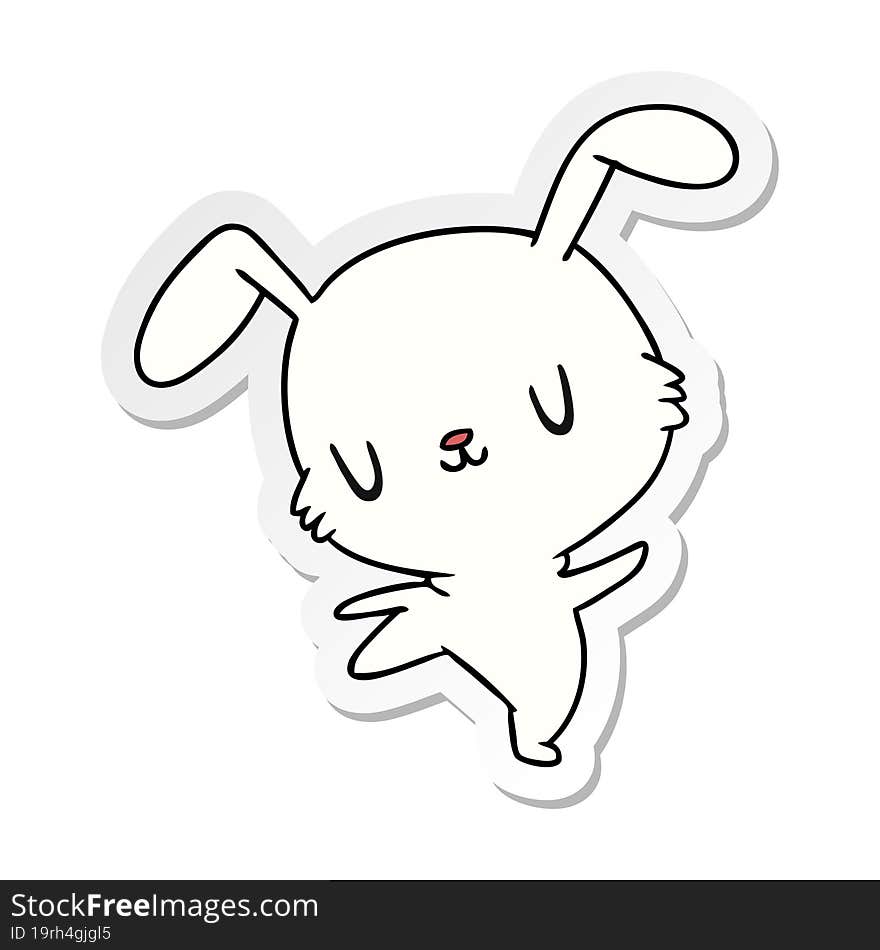 Sticker Cartoon Kawaii Cute Furry Bunny