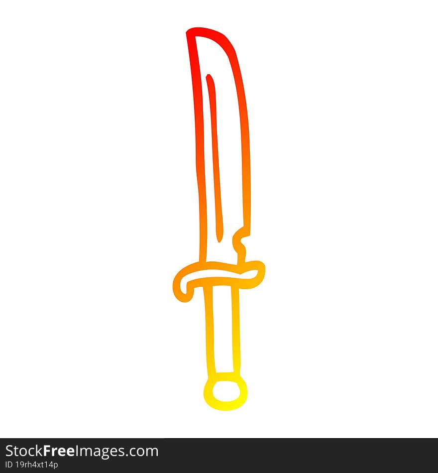 warm gradient line drawing cartoon knife