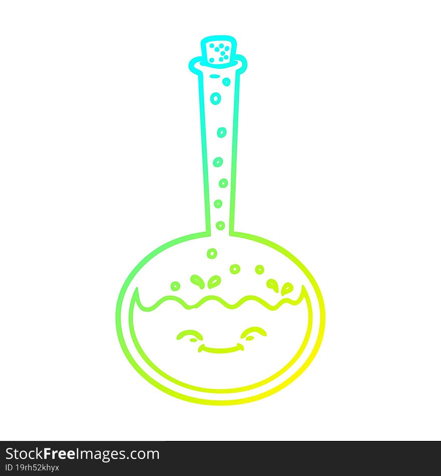 cold gradient line drawing cartoon chemical reaction