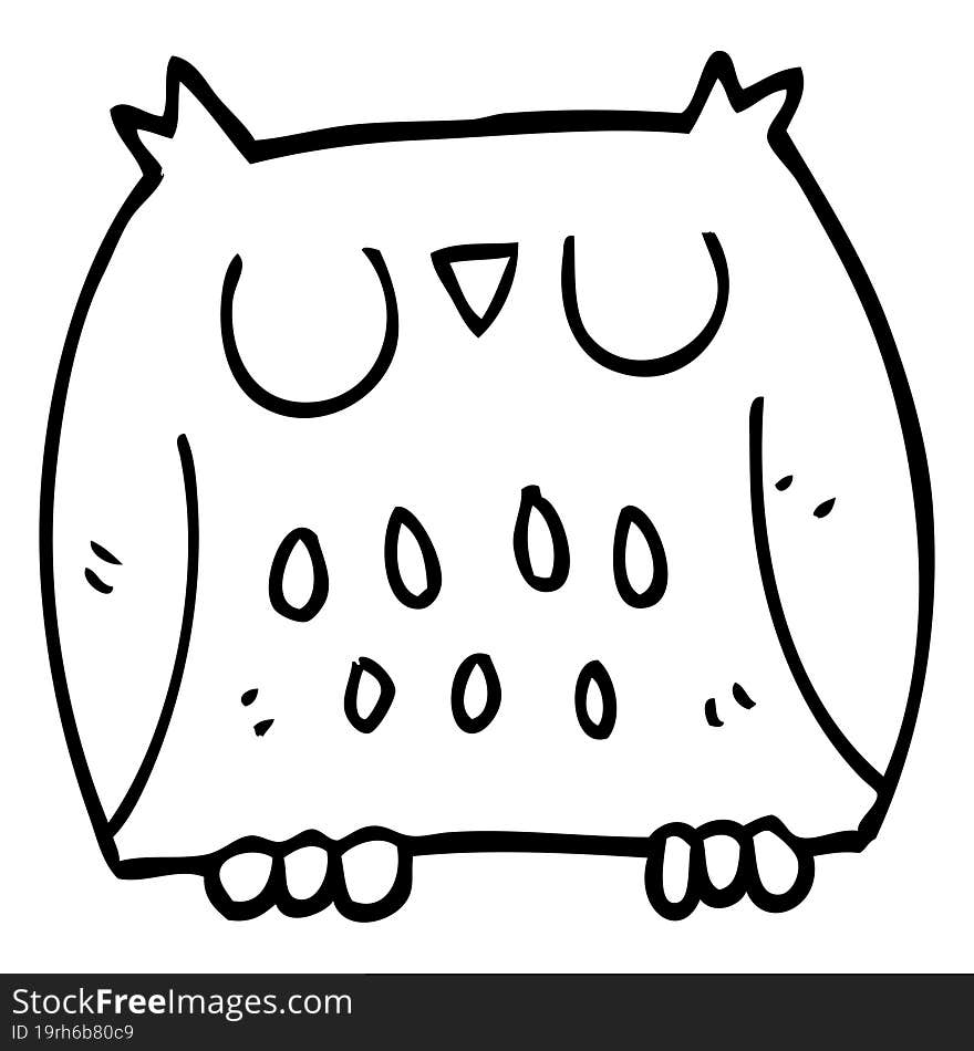 line drawing cartoon cute owl