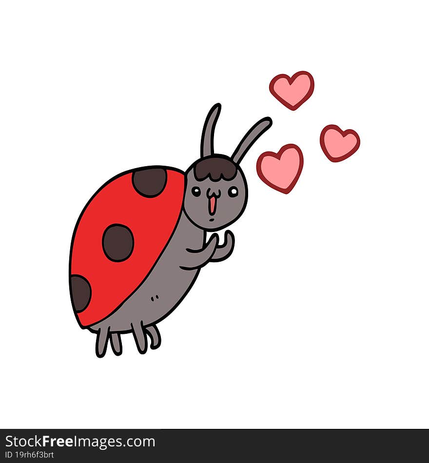 cute cartoon ladybug in love