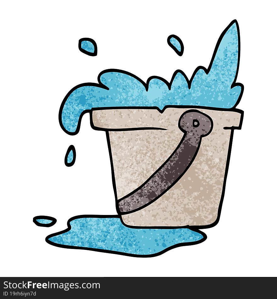 cartoon doodle bucket of water