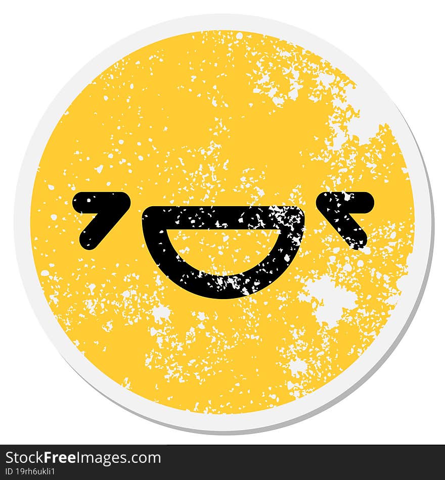 laughing face circular sticker