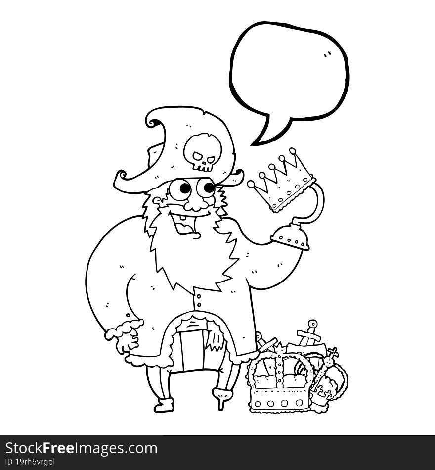 speech bubble cartoon pirate captain