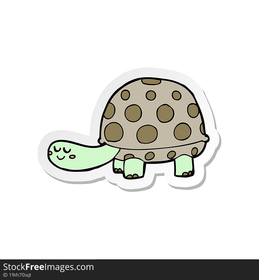 sticker of a cartoon tortoise