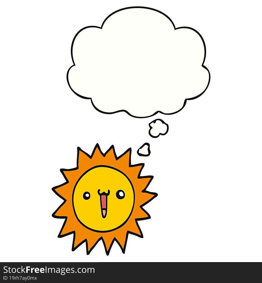 Cartoon Sun And Thought Bubble