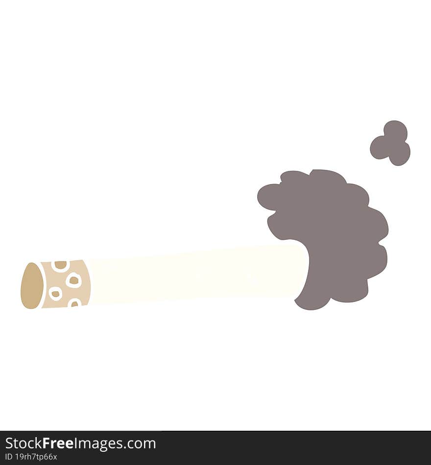 flat color illustration cartoon cigarette