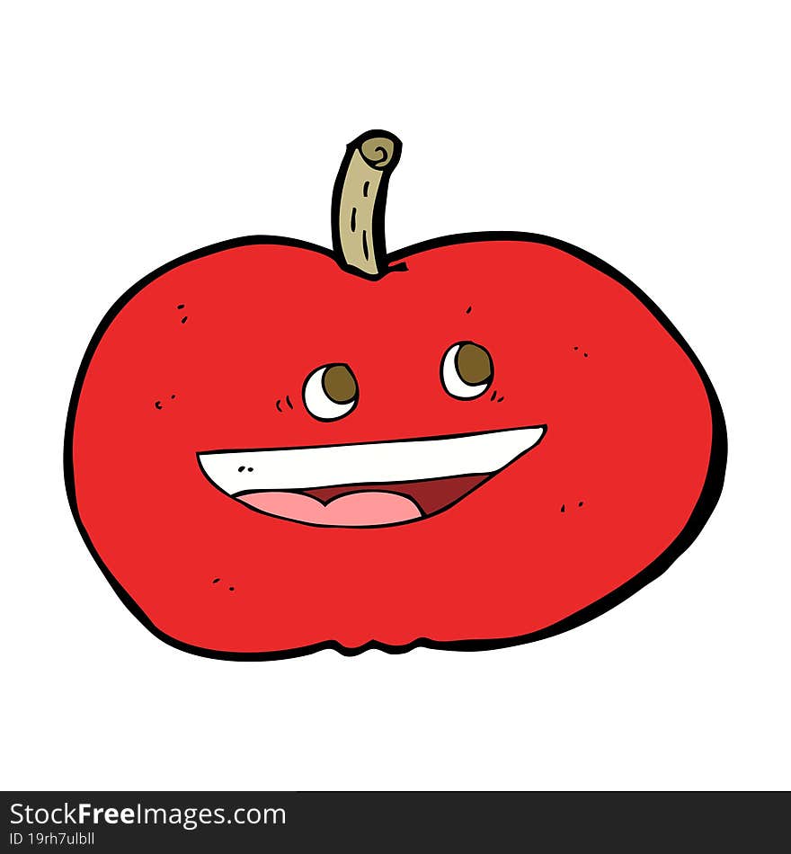 cartoon happy apple