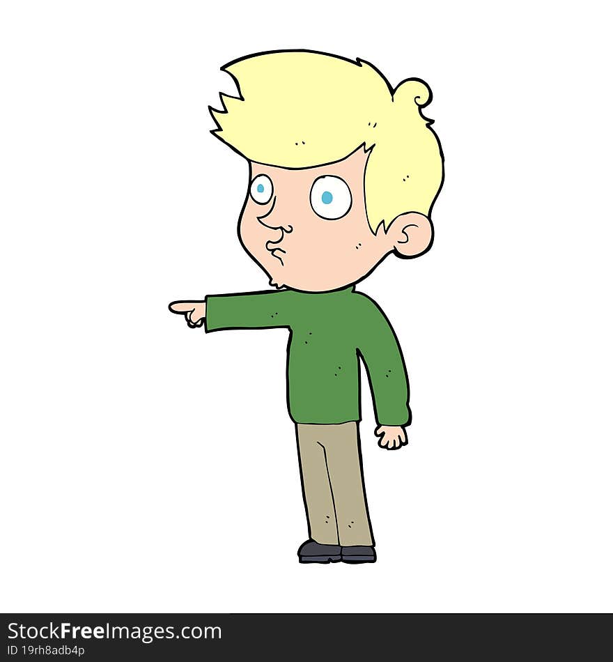 cartoon pointing boy