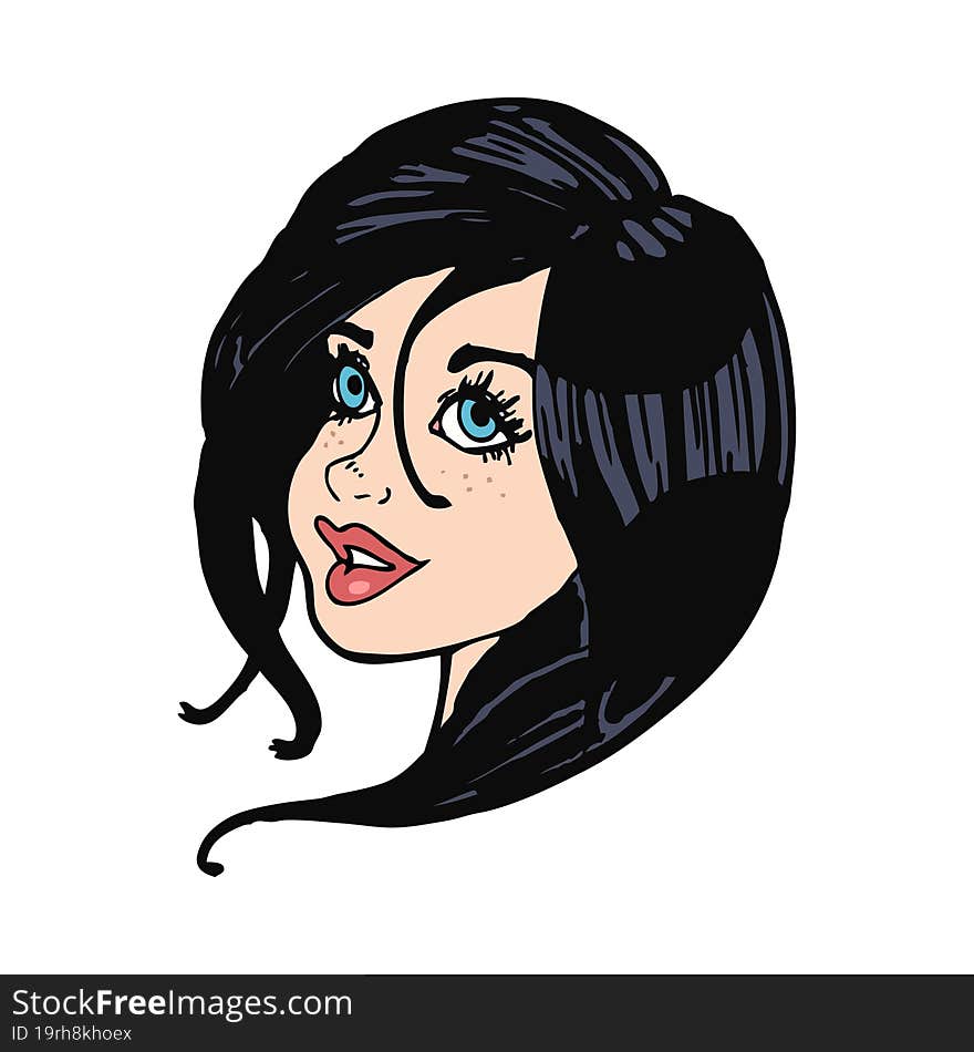 cartoon pretty female face