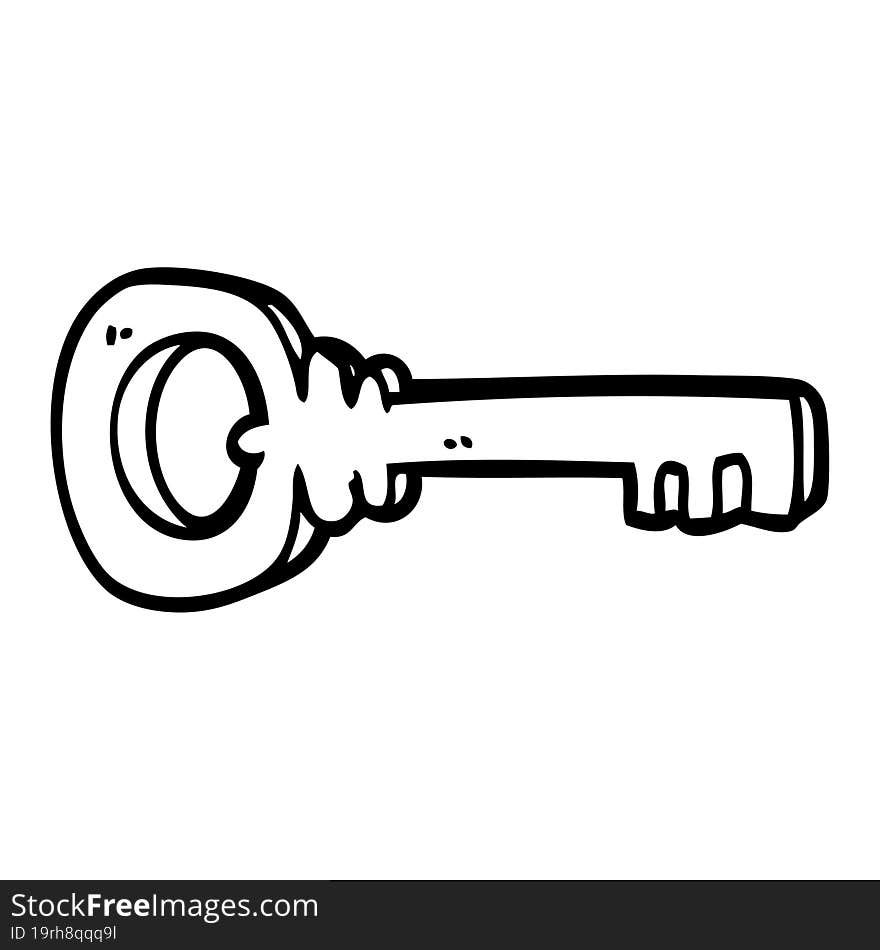 line drawing cartoon metal key