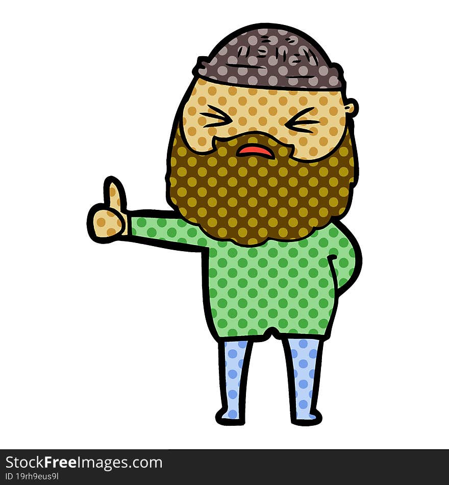 cartoon man with beard. cartoon man with beard