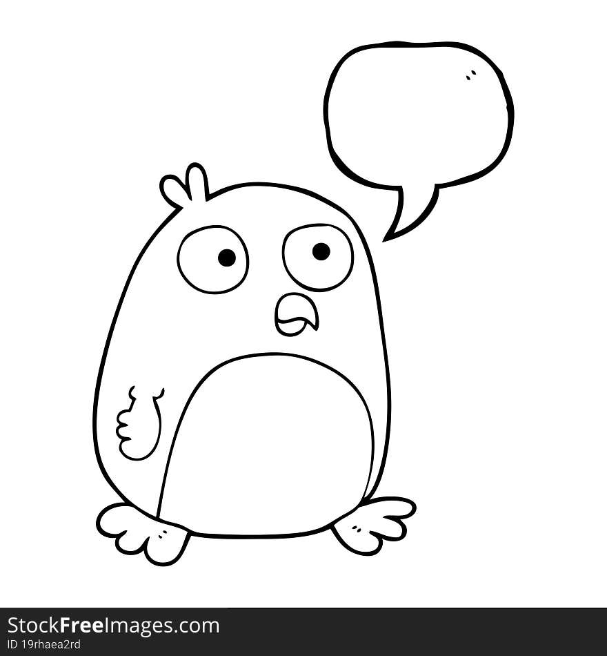 speech bubble cartoon bird