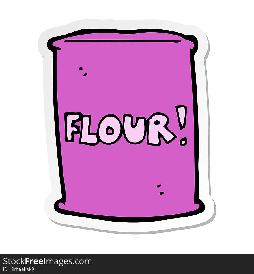 Sticker Of A Cartoon Bag Of Flour