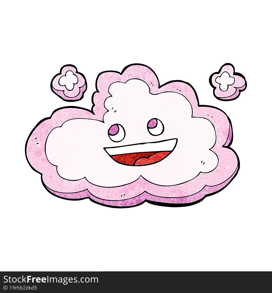 cartoon happy pink cloud