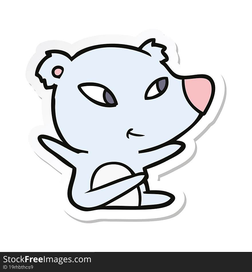 Sticker Of A Cute Cartoon Bear