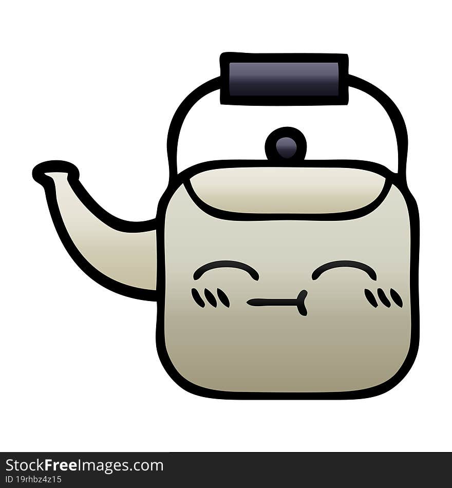 gradient shaded cartoon kettle