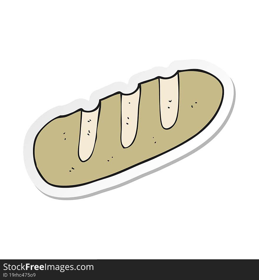 sticker of a cartoon loaf of bread