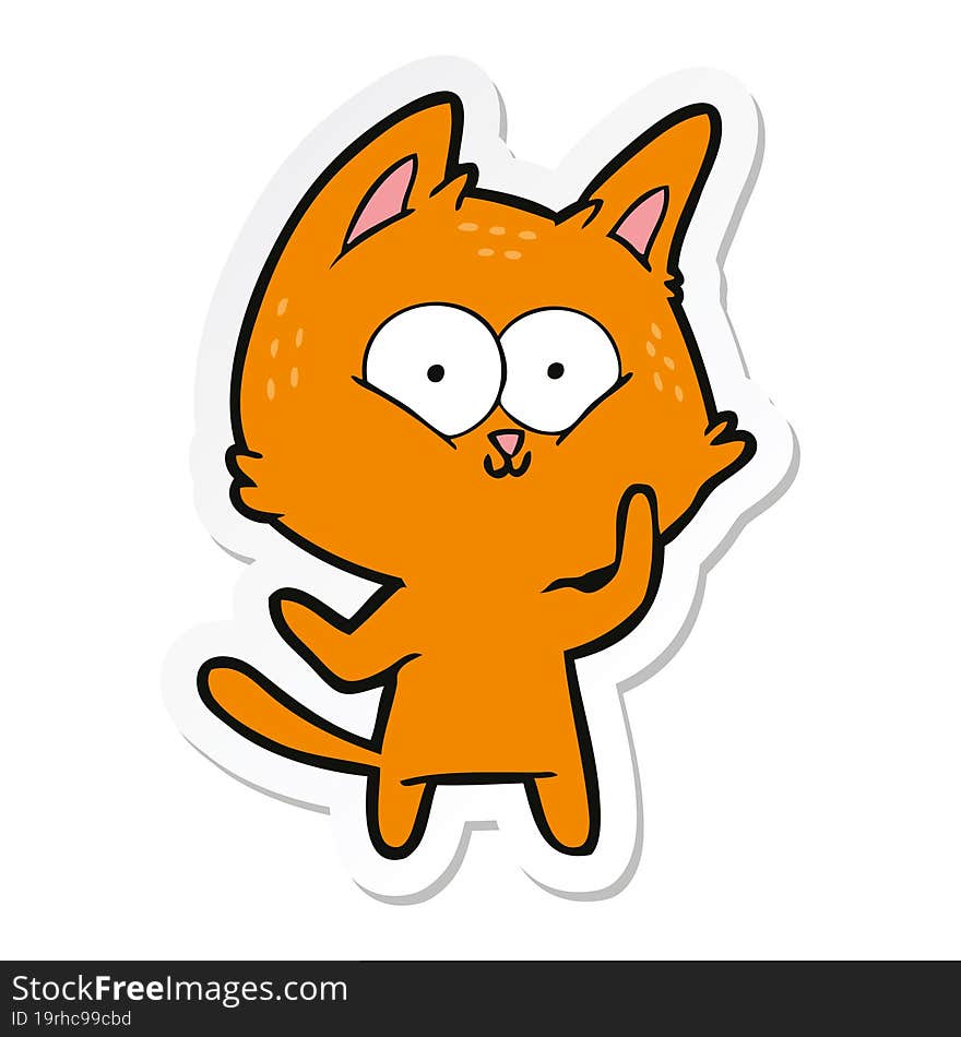 Sticker Of A Cartoon Cat